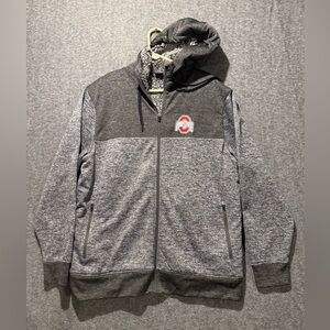 Ohio State Sherpa Lined Fleece Jacket mens XL gray full zip hooded lined soft